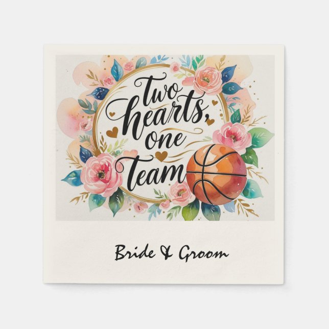 Basketball wedding themed napkins (Front)