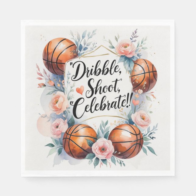 Basketball Wedding themed Napkins (Front)