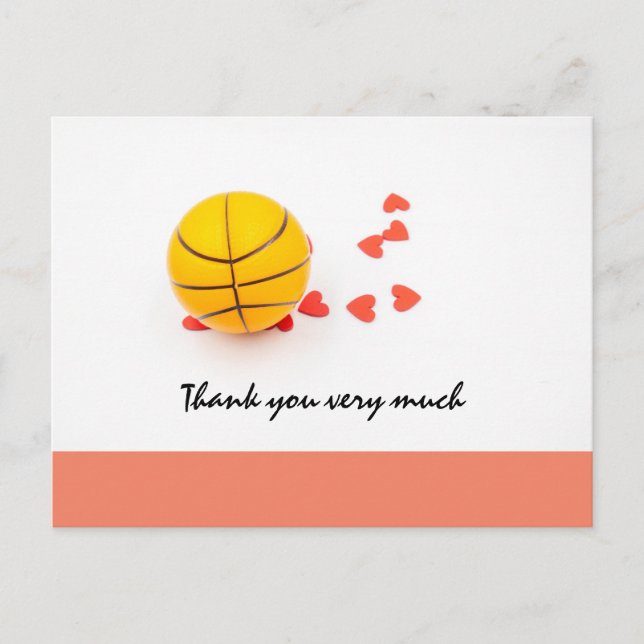 Basketball wedding with love red hearts postcard (Front)