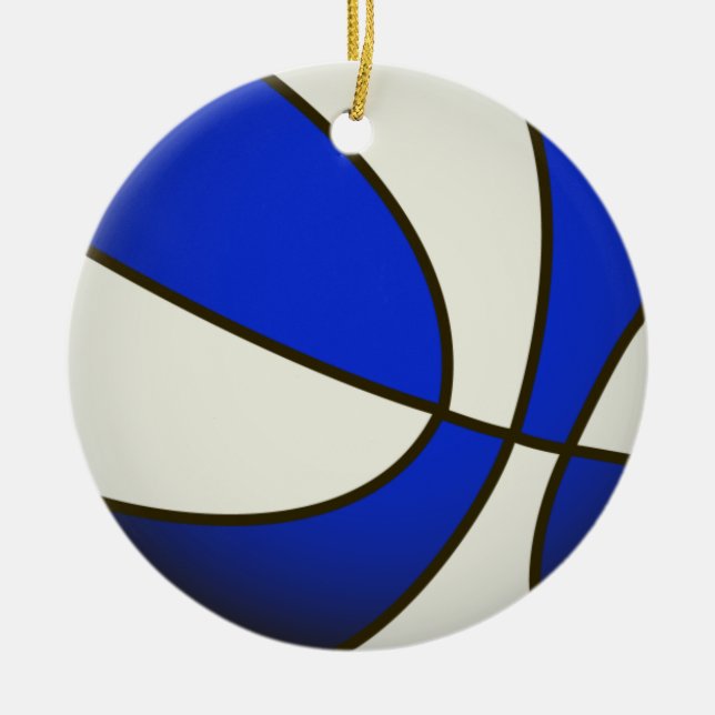 Basketball - White/Blue Products Ceramic Ornament (Front)