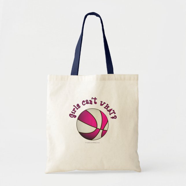 Basketball - White/Pink Tote Bag (Front)