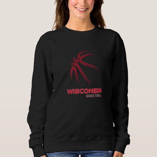 Basketball Wi Love The Badger State Souvenir Wisco Sweatshirt (Front)