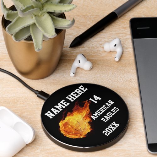 Basketball wireless charger with Players Name