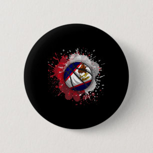 Basketball With American Samoa Flag  Button