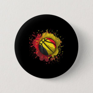Basketball With Belgium Flag Button