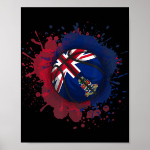 Basketball With Cayman Islands Flag Poster