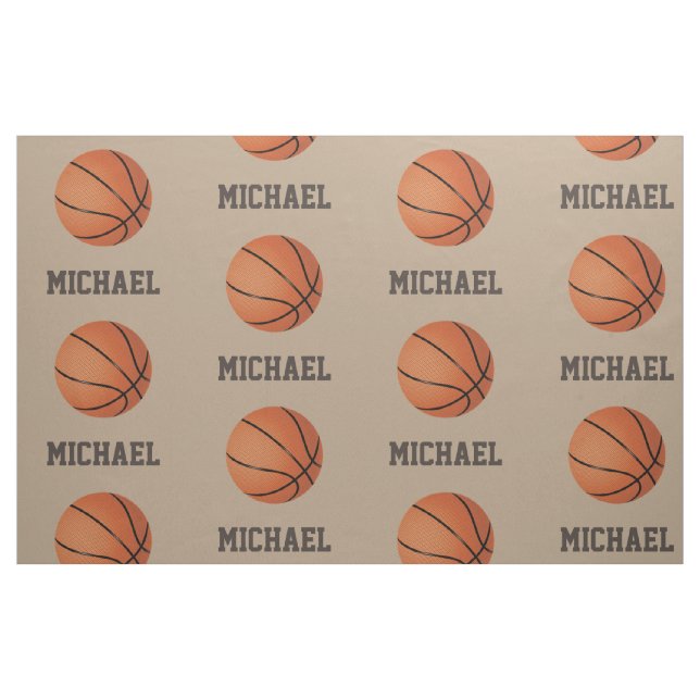 Basketball with Custom Name Personalized Printed Fabric (Fat Quarter)