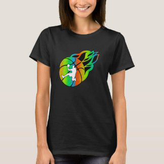 Basketball with Flames T-Shirt