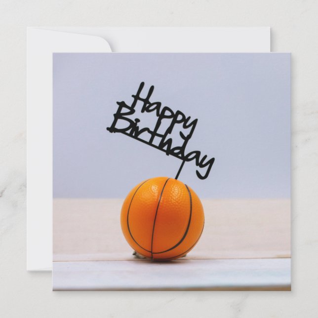 Basketball with Happy Birthday on white background (Front)
