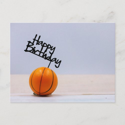 Basketball with Happy Birthday on white background Postcard