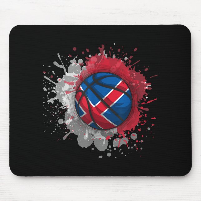 Basketball With Iceland Flag  Mouse Pad (Front)