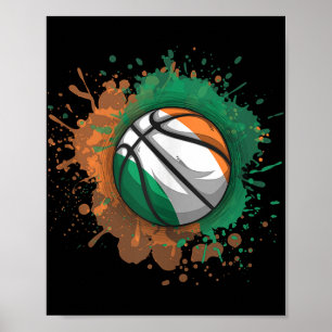 Basketball With Ireland Flag Tank Top  Poster