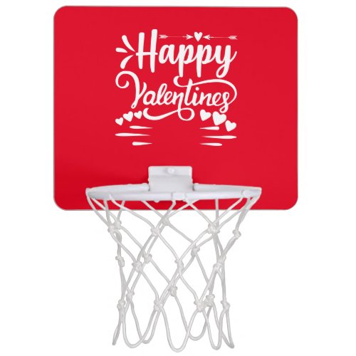 Basketball with love Happy Valentines Day red Mini Basketball Hoop