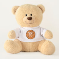 Basketball with Name and Team Number Medium Teddy Bear