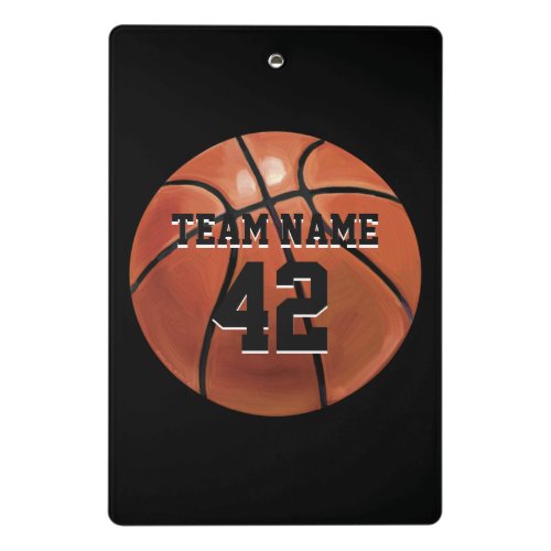 Basketball with Personalized Name and Number Mini Clipboard