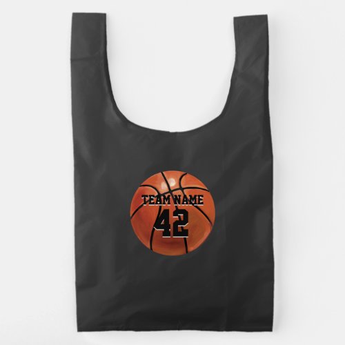 Basketball with Personalized Name and Number Reusable Bag