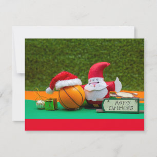 Basketball with Santa Hat with Merry Christmas