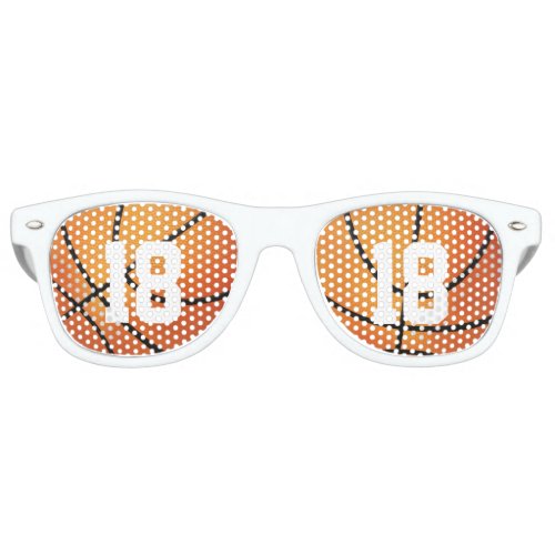Basketball with your own number  Sports Gift Retro Sunglasses
