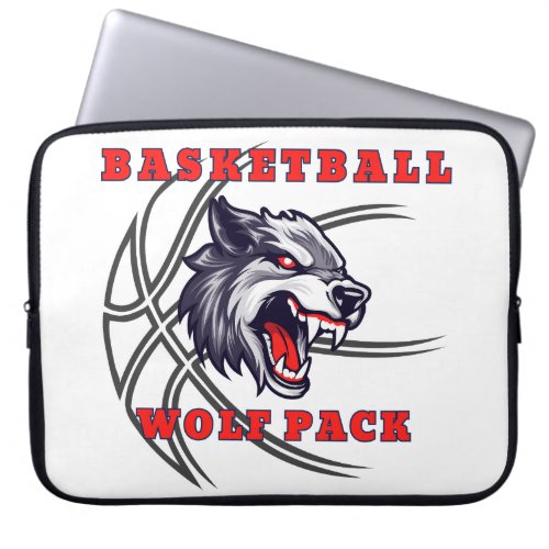 Basketball Wolf Pack Neoprene Laptop Sleeve