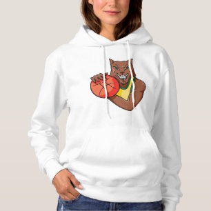 Basketball Wolf Womens Hoodie