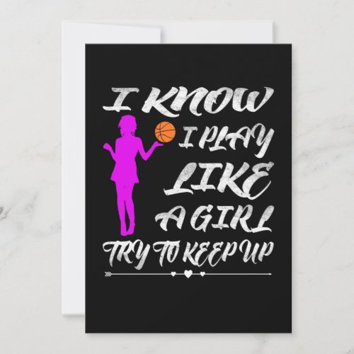 Basketball Women Funny Play Like a Girl Basketball Holiday Card