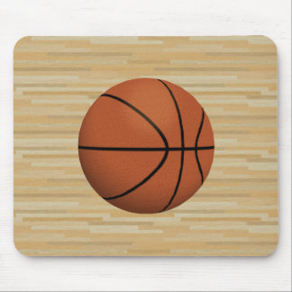 Basketball & Wood Court Background: Mousepad