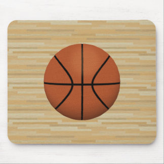 Basketball & Wood Court Background: Mousepad