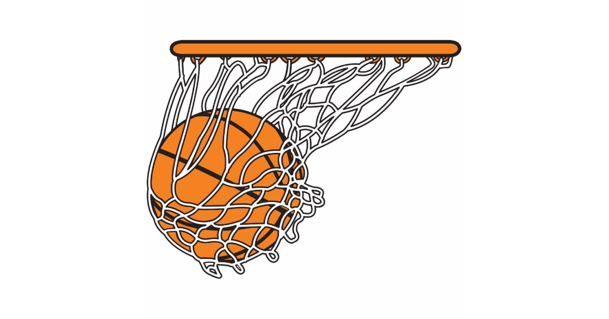 Download basketball woosh ball in net vector illustration cutout | Zazzle.com