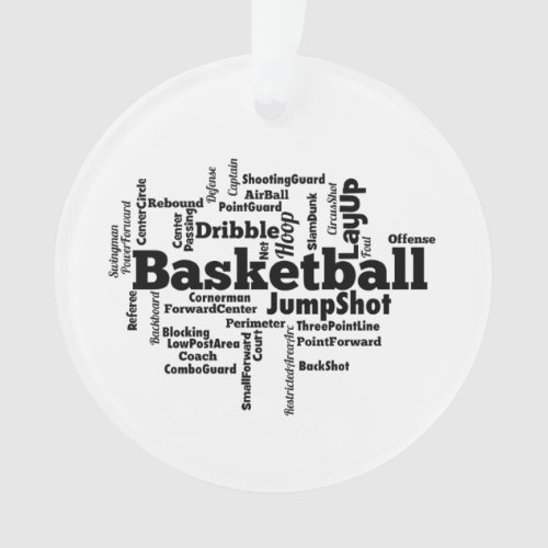 Basketball Word Cloud Ornament