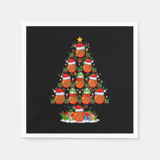 Basketball Xmas Tree Lights Funny Santa Basketball Napkins