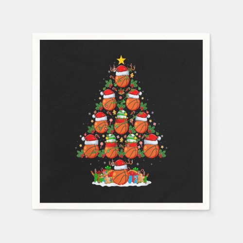 Basketball Xmas Tree Lights Funny Santa Basketball Napkins