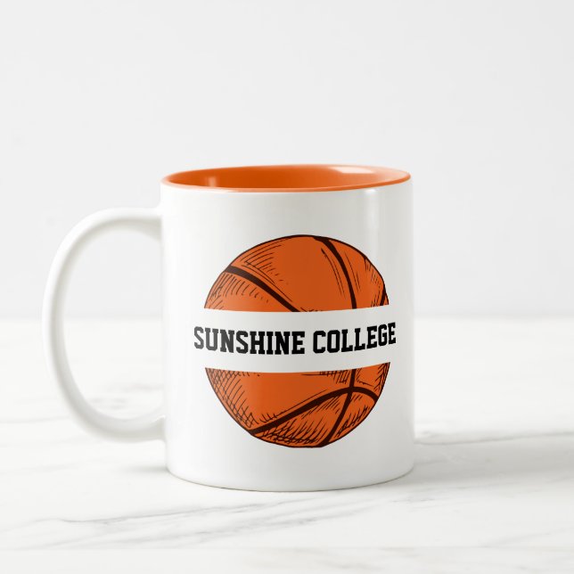 Basketball Your Favorite Team Name Two-Tone Coffee Mug (Left)