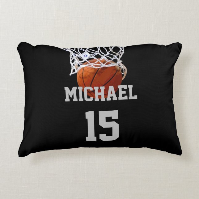 Basketball Your Name Accent Pillow (Front)
