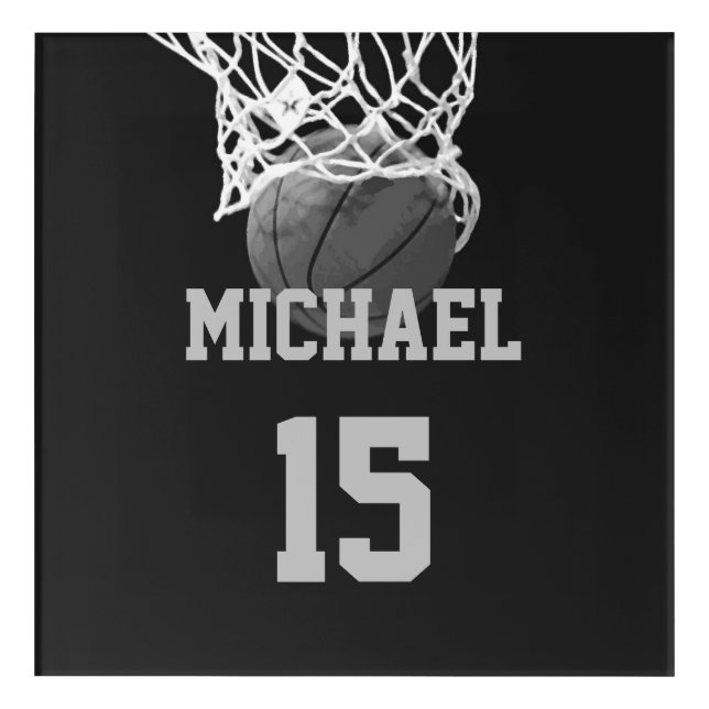 Basketball Your Name Acrylic Print (Front)