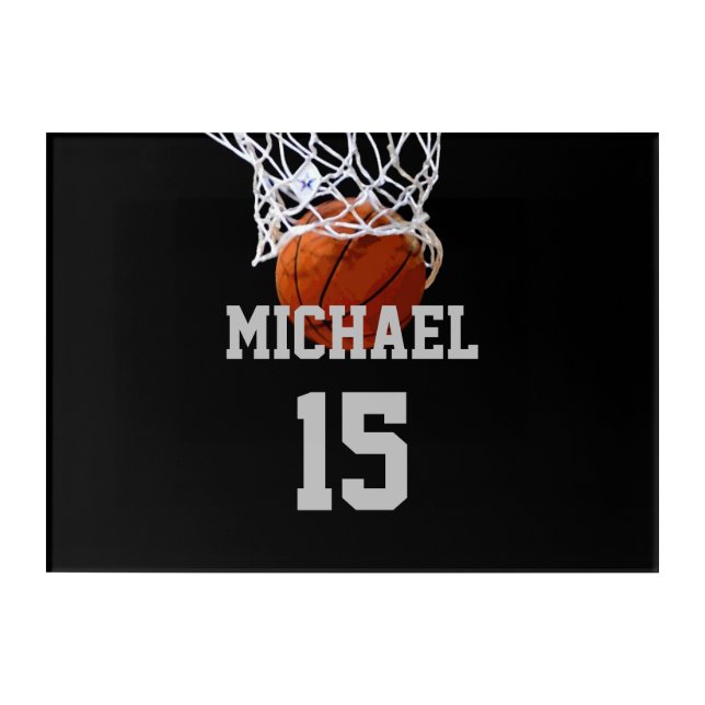 Basketball Your Name Acrylic Print (Front)
