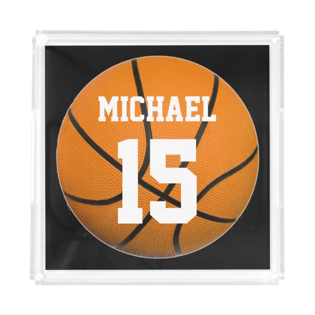 Basketball Your Name Acrylic Tray (Front)