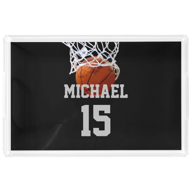 Basketball Your Name Acrylic Tray (Front)