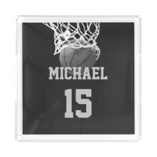 Basketball Your Name Acrylic Tray