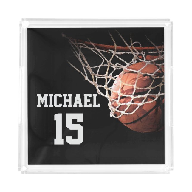 Basketball Your Name Acrylic Tray (Front)