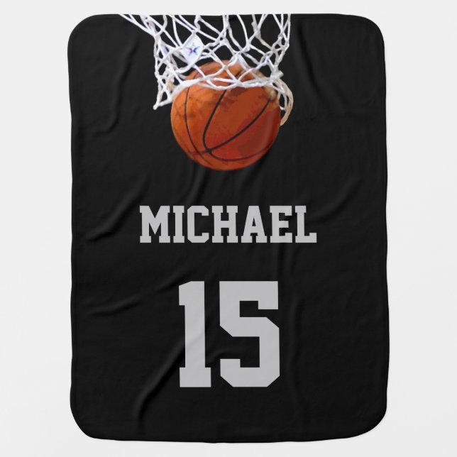 Basketball Your Name Baby Blanket (Front)