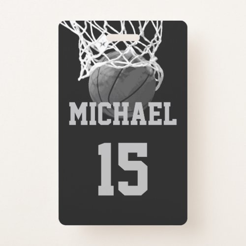 Basketball Your Name Badge