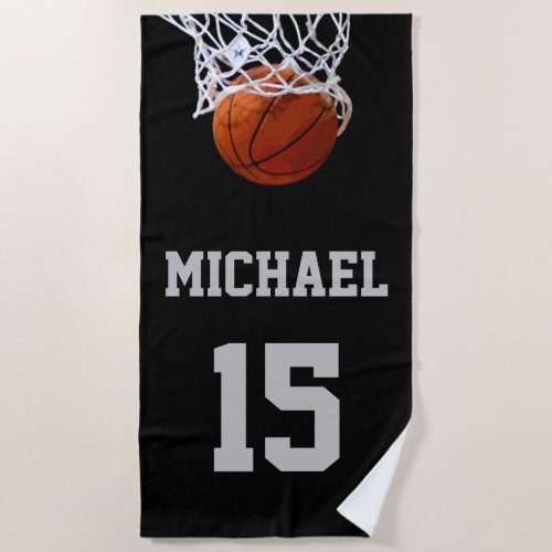 Basketball Your Name Beach Towel
