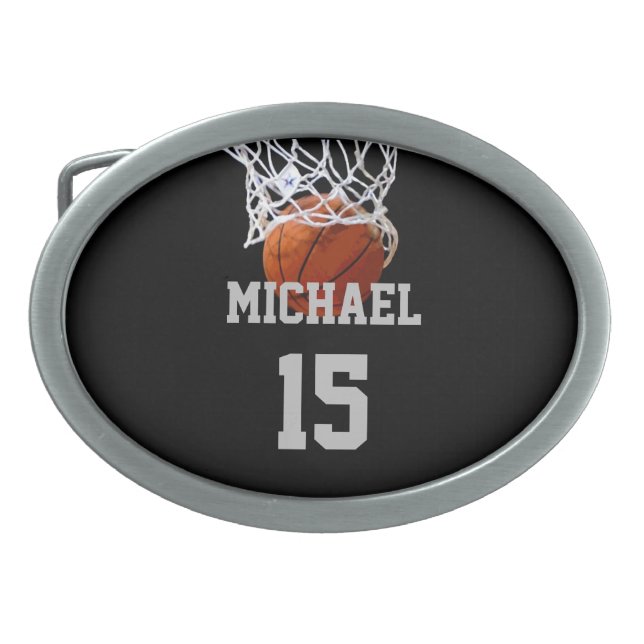 Basketball Your Name Belt Buckle (Front)