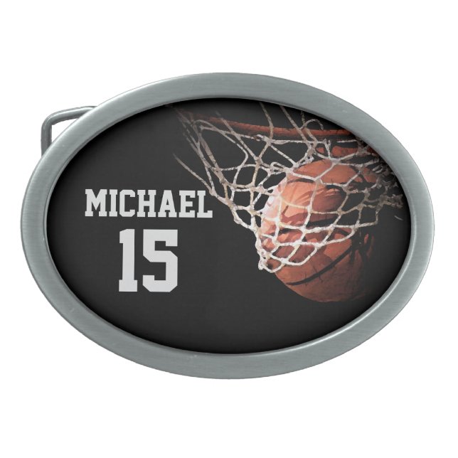 Basketball Your Name Belt Buckle (Front)
