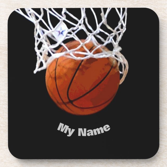 Basketball Your Name Beverage Coaster (Front)
