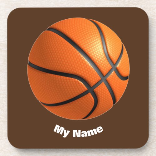Basketball Your Name Beverage Coaster