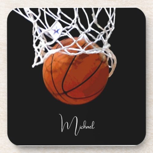 Basketball Your Name Beverage Coaster