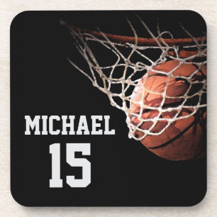 Basketball Your Name Beverage Coaster