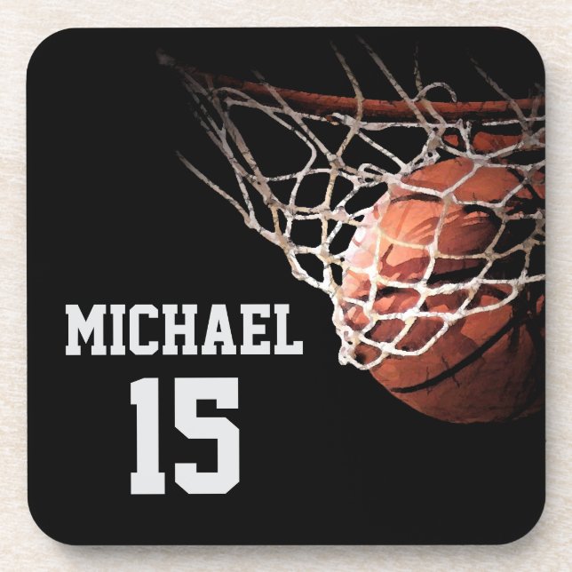 Basketball Your Name Beverage Coaster (Front)