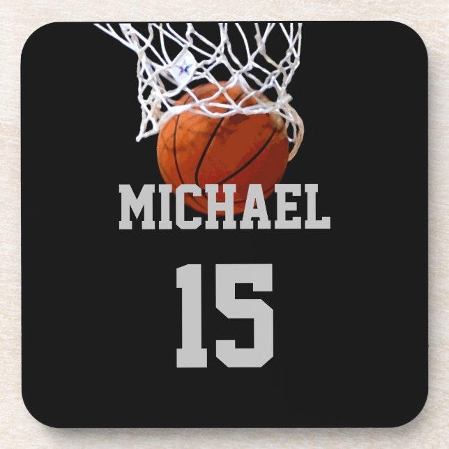 Basketball Your Name Beverage Coaster (Front)
